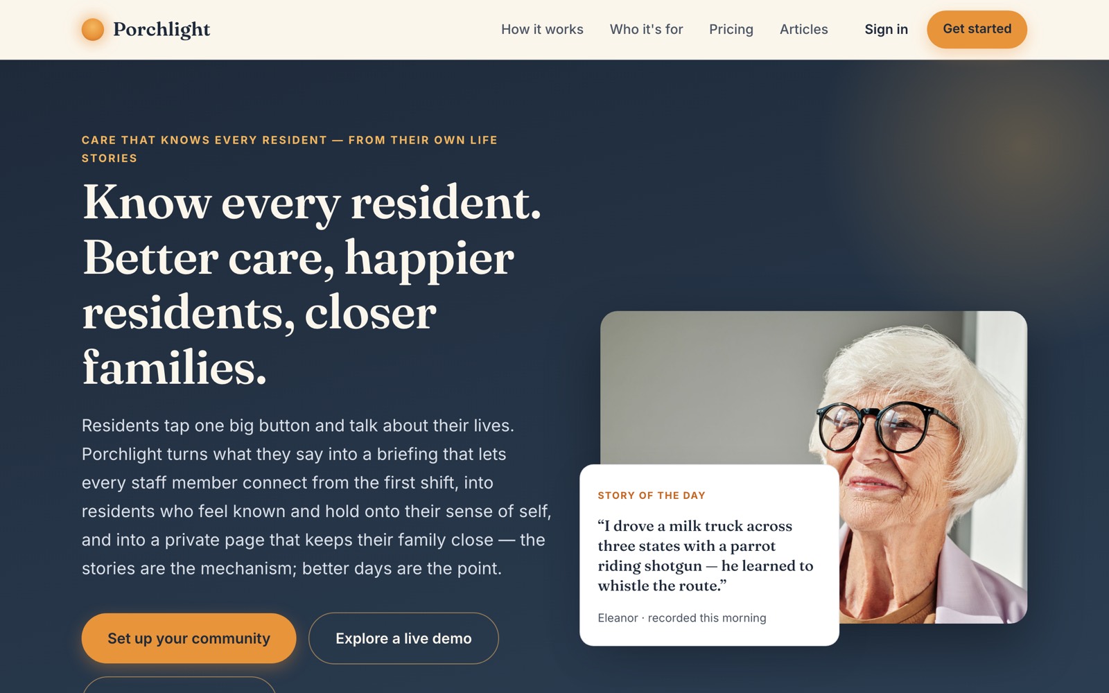 Porchlight home page